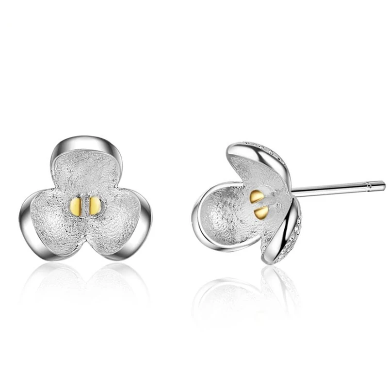 

Sole Memory Art Fresh Lovely Tender Simple Petal Sweet 925 Sterling Silver Fashion Female Stud Earrings SEA558
