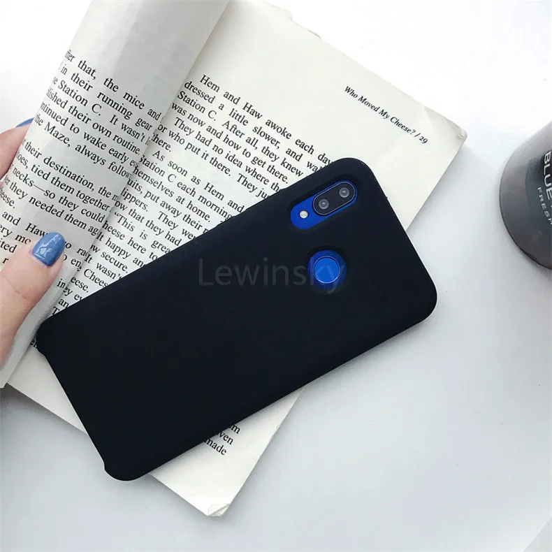 Black Жидкий силиконовый чехол для huawei P20 P30 Mate 20 lite 10 Pro P10 Nova 3 4, чехол для Honor 8X9 View 10 20, мягкий яркий Чехол - Цвет: Black