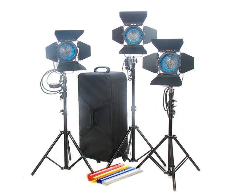 

Фотостудия 2*300W + 1*650W лампы с линзами Френеля Непрерывное освещение