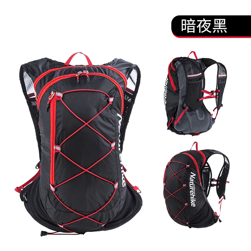 Naturehike открытый 20L водонепроницаемый гидратационный рюкзак Сверхлегкий спортивный пакет Softback сумки для пешего туризма бега велоспорта альпинизма - Цвет: Черный цвет