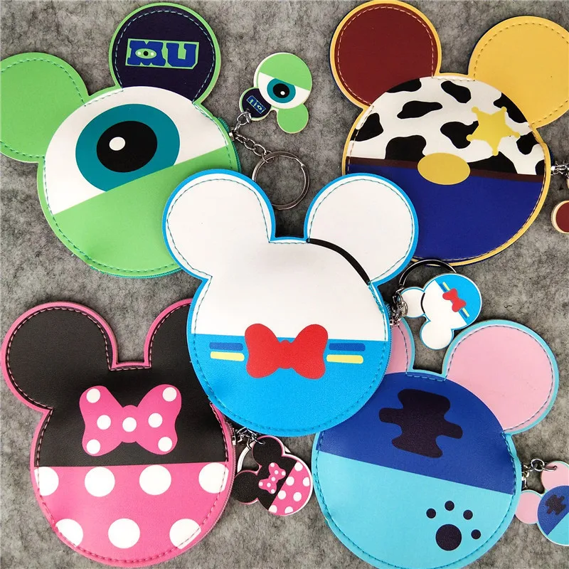 PU Leather Cute Mouse Big Ears Coin Purses Women's Kawaii Zipper Change Purse Wallet Girls Cartoon Key Small Pouch Bags | Багаж и