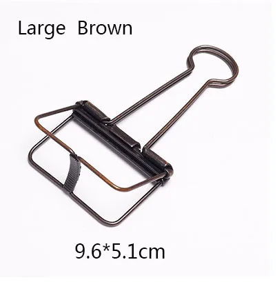 Large Brown Милые цветные большие металлические скрепки Kawaii для студентов, канцелярские аксессуары, школьные принадлежности 6611 - Цвет: Large Brown