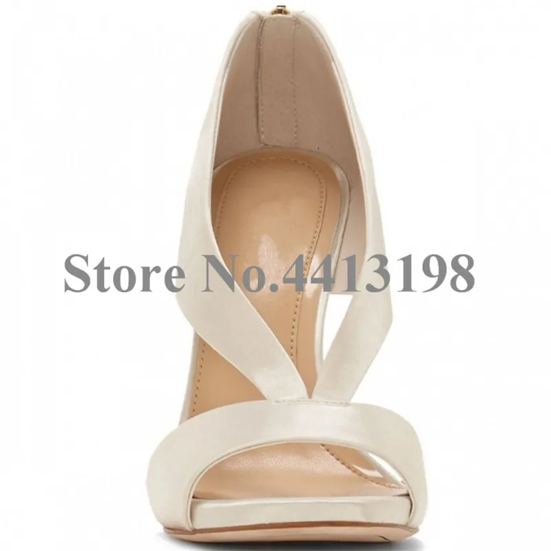 2018 г. лаконичный черный белый цвет Атлас туфли с открытым носком на высоком