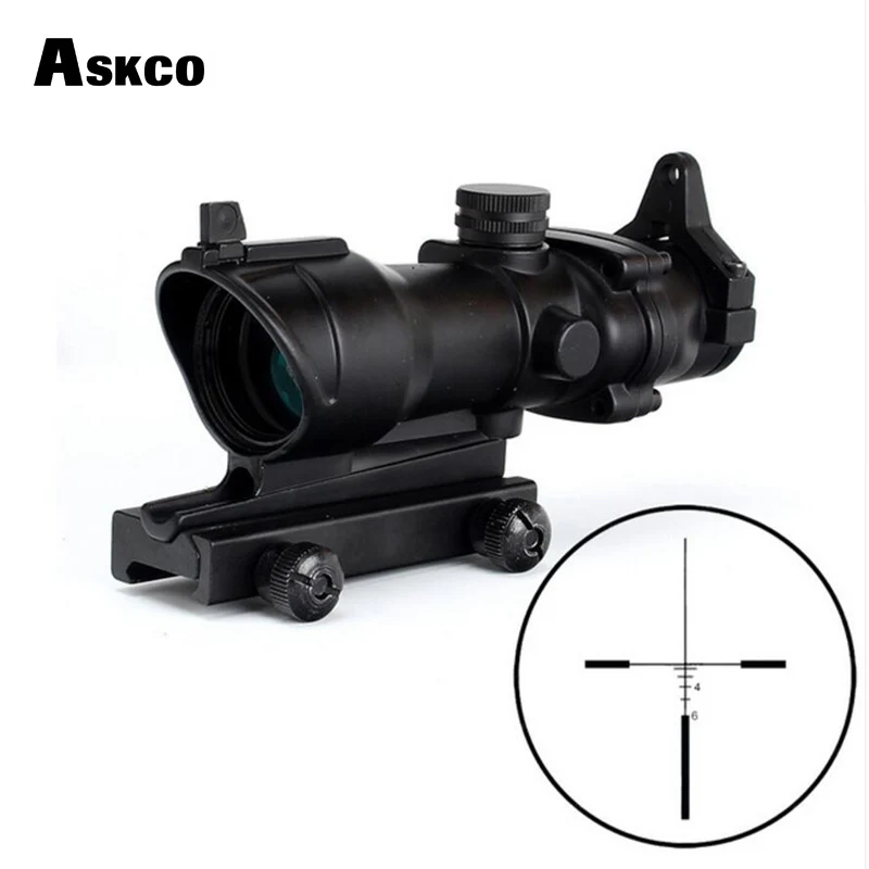 Оптический прицел для винтовки Askco 4x32 сетка из настоящего волокна BDC со