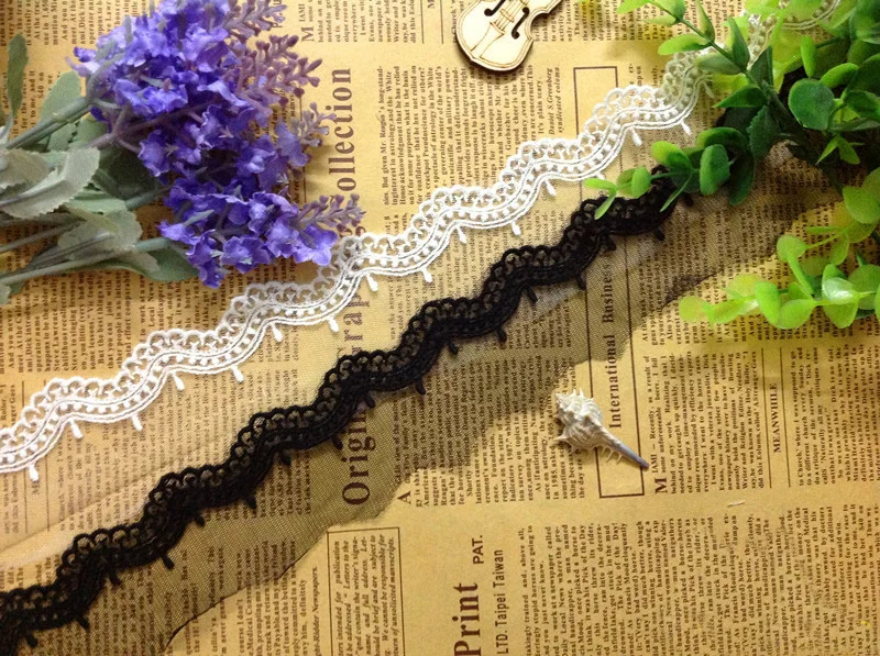 Off-white Black Gauze Embroidery Lace Fabric Trim Clothes Decoration Width 5cm | Дом и сад