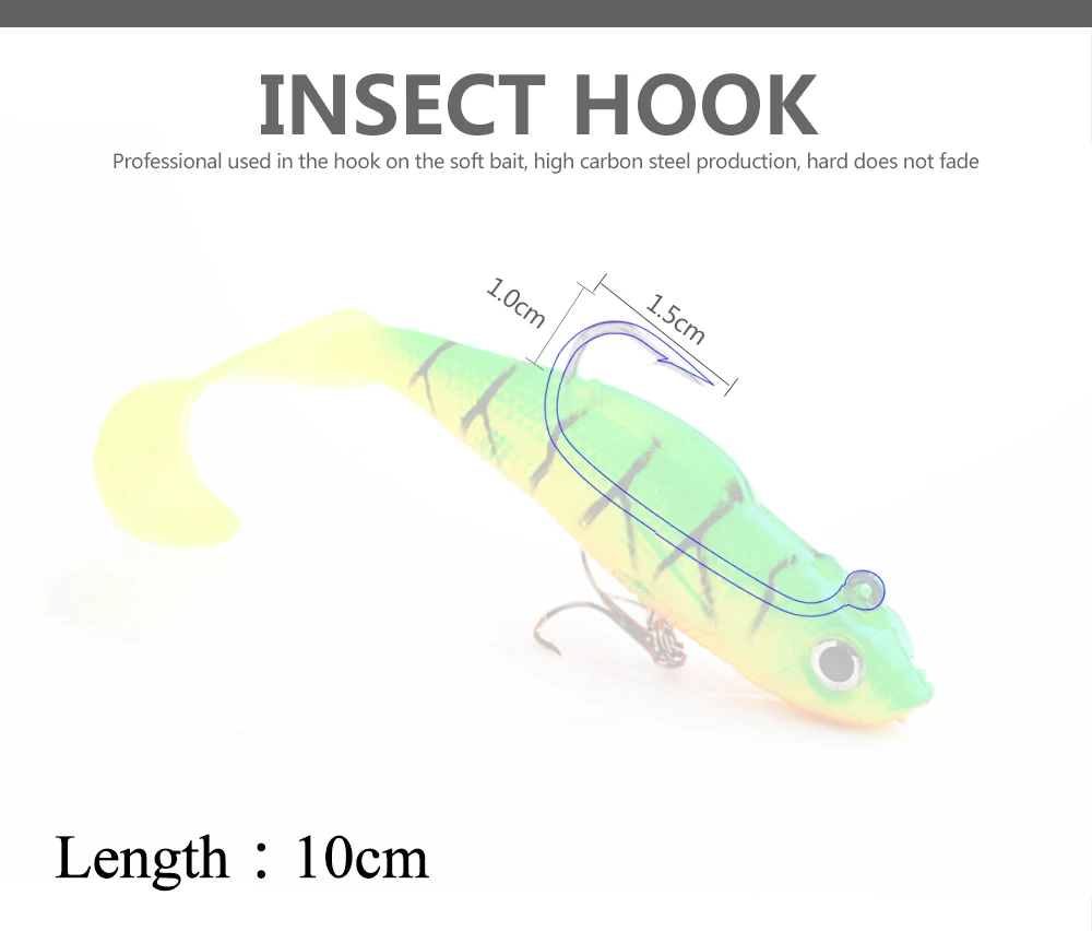 FISHKING 1 шт. 8/10 см приманки мягкие приманки с 3D глаза тройными крючками приманки stackle мягкие приманки для приманки тройные Крючки и рыболовные принадлежности