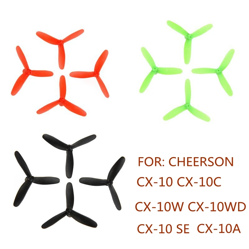 3 листа винты для Cheerson Cx-10 Cx-10a Cx-10c Cx-10w Cx-10wd Cx-10SE Propeller горючего Наборы