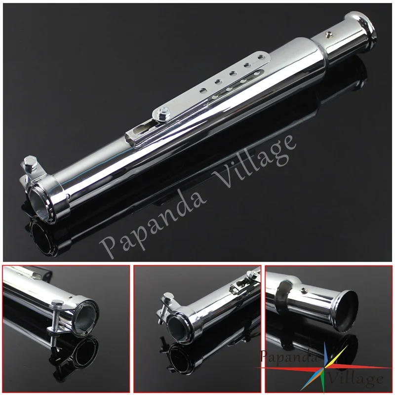 Универсальный хромированный мотоциклетный винтажный глушитель без шнуровки