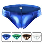 Трусы мужские U-образные с заниженной талией, для танцев на сцене, из искусственной кожи