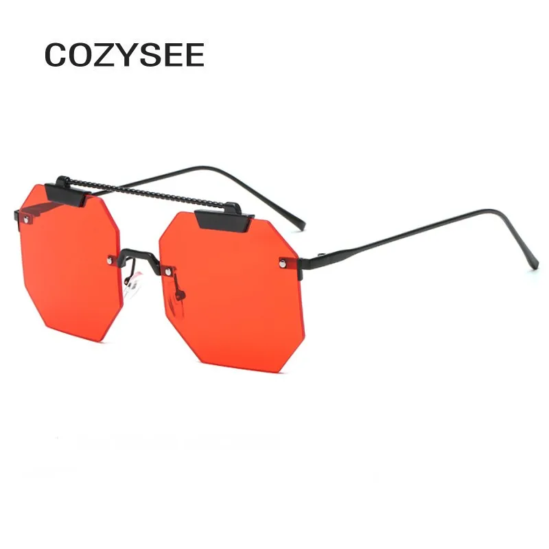 Трендовые солнцезащитные очки без оправы квадратные oculos Feminino Ретро Винтажные