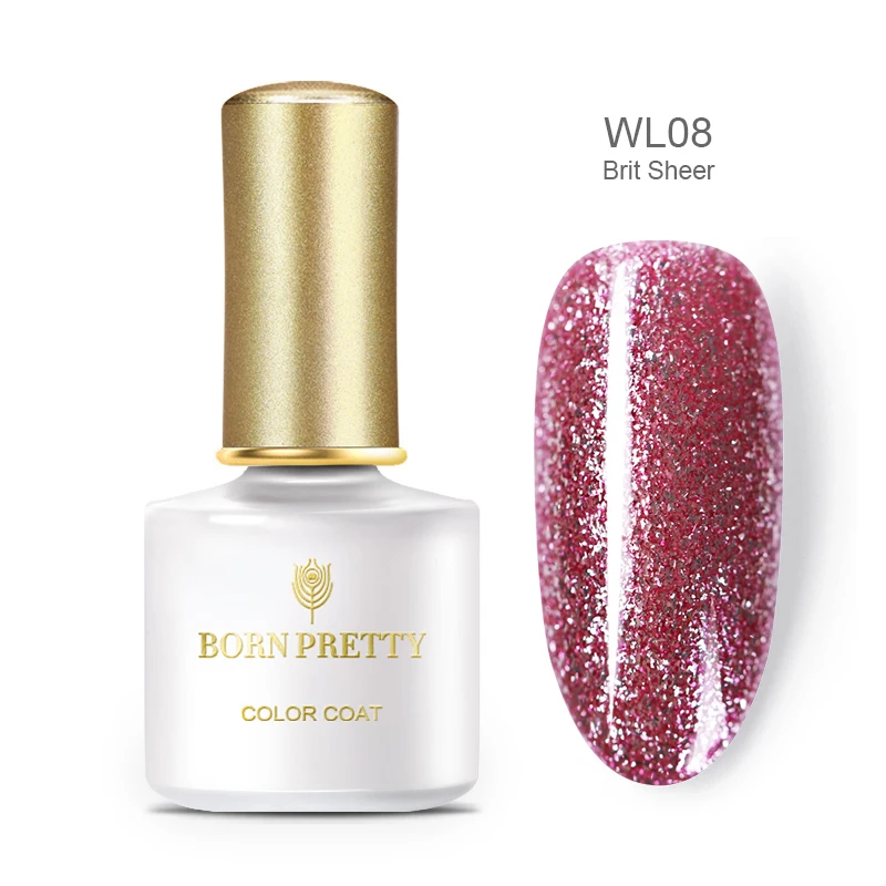 BP-WL08 BORN PRETTY Блестящий УФ-Гель-лак 6 мл Золотой Серебряный замачиваемый УФ-гель для ногтей блестки мерцающий Гель-лак для маникюра - Цвет: BP-WL08