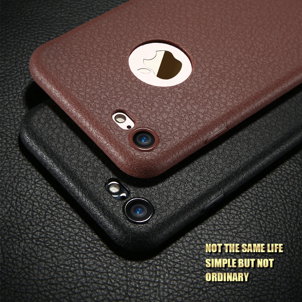 Ультратонкий ТПУ чехол KISSCASE с текстурой кожи для iPhone X XR XS Max винтажные Чехлы 6 6s 7 8