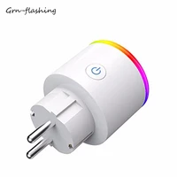 grnflashing wifi smart plug 16a eu socket power monitor with led scene light independent control works with google home alexa
