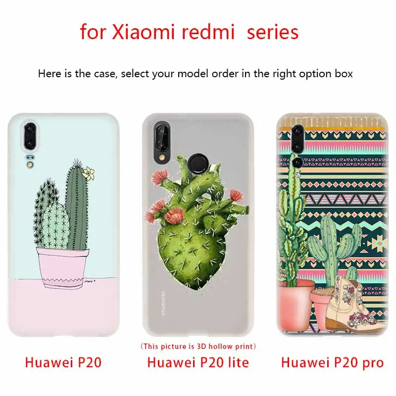 Модный чехол из ТПУ в полоску с изображением кактуса мягкие чехлы для телефонов