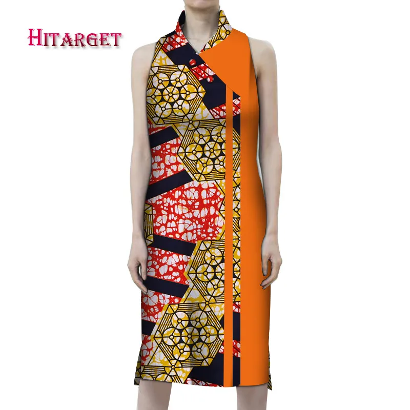 

2019 New african clothes for women Fashion Dress Dashiki Women Sleeveless Dress pluz size Cotton African Print Clothing WY4675