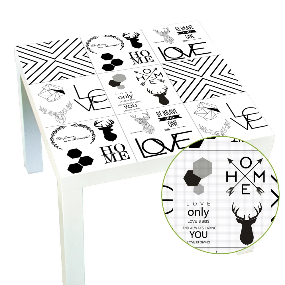 ZHIYU Brand Removabl Furniture Mural Art Waterproof Wall Sticker Black White Love Desk christmas decor Accessories | Дом и сад