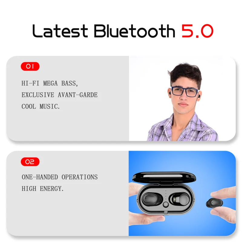 YWEWBJH TWS отпечатков пальцев Touch Bluetooth наушники v5.0 HD стерео беспроводные наушники с шумоподавлением