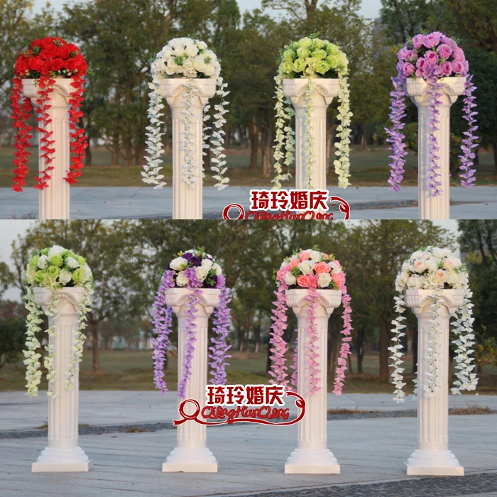 

Luxurious Diameter 30cm Rattan length 50cm Wedding flower decoration for Roman Pillar Column 4pcs/lot