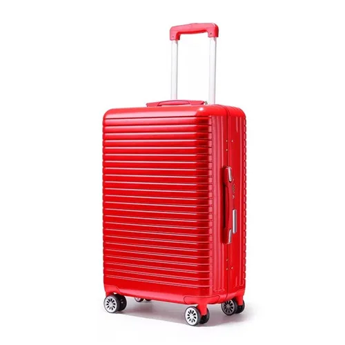 red KLQDZMS 20/24/26inch с Для мужчин в деловом стиле алюминиевая рама багаж Женская мода катящийся багаж чемодан на колесиках сумки на колесах - Цвет: red