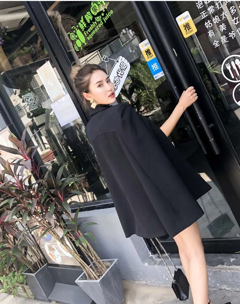 YNZZU Chic, однотонный осенний женский плащ костюм, Элегантный Тонкий Двухсекционный плащ, Женский Длинный блейзер в стиле Хол, куртки YO858