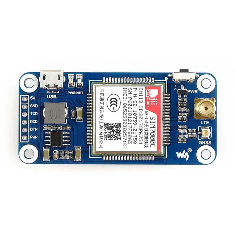 Фото NB-IoT/eMTC/EDGE/GPRS/GNSS HAT для Raspberry Pi на основе SIM7000E поддерживает порты TCP UDP PPP HTTP FTP MQTT SMS NB-IoT/eMTC/EDGE/GPRS/GNSS HAT для Raspberry Pi на основе SIM7000E поддерживает порты TCP UDP PPP HTTP FTP MQTT SMS