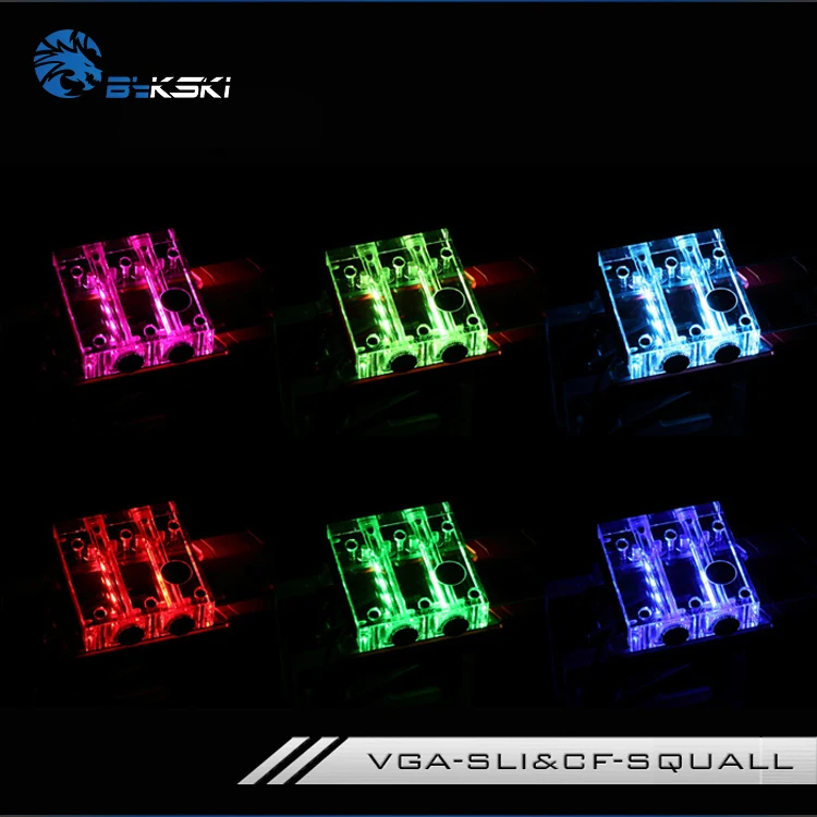 Bykski VGA-SLI& CF-SQUALL VGA блок водяного охлаждения SLI/Crossfire модуль мостовое соединение для двух или трех видеокарт