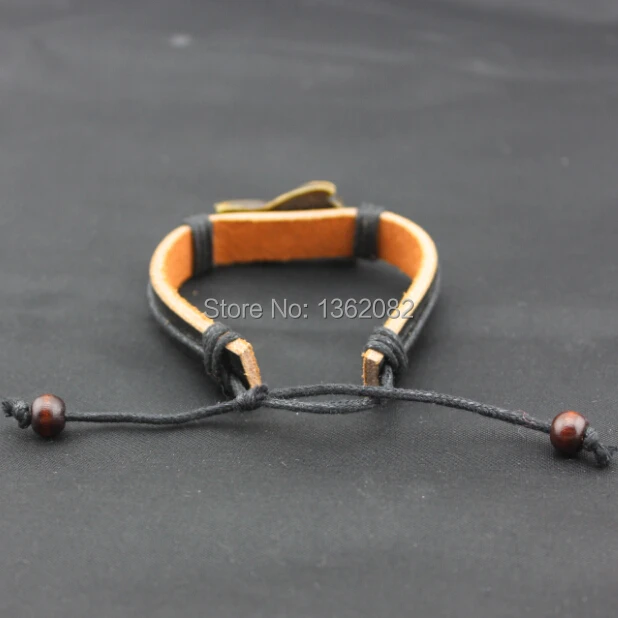 Крутой браслет унисекс в тибетском стиле этническая искусственная кожа MB54 |