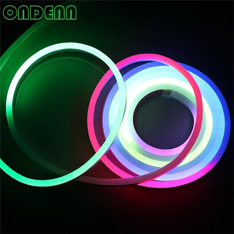 IP68 20 м/лот водонепроницаемый WS2811 RGB светодиодный гибкий неоновый свет с разъемом