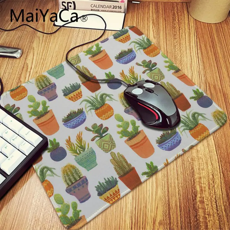 Lock Edge 18x22cm Красивое аниме maiyaca акварельный кактус прочный Настольный коврик для мыши супер большой игровой коврик для мыши анти-с блокировкой скольжения компьютерный коврик - Цвет: Lock Edge 18x22cm