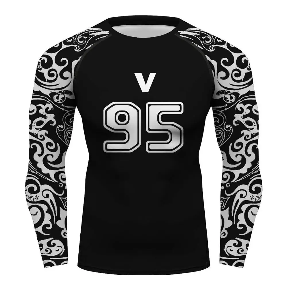 Небесно-голубой Custom Gracie Barra Carlos GR бразильский джиу джитсу компрессионная рубашка с длинным рукавом Gym gi bjj rashguard футболка GB Мужская футболка - Цвет: Небесно-голубой