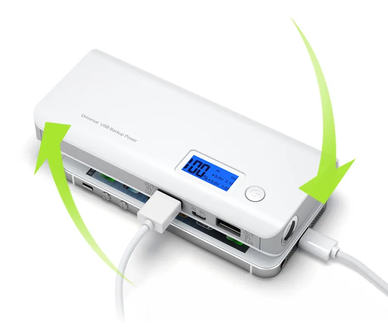 Внешний аккумулятор 20000 мАч, двойной USB+ светодиодный светильник, ЖК-дисплей, внешний аккумулятор большой емкости для Xiaomi, внешний аккумулятор