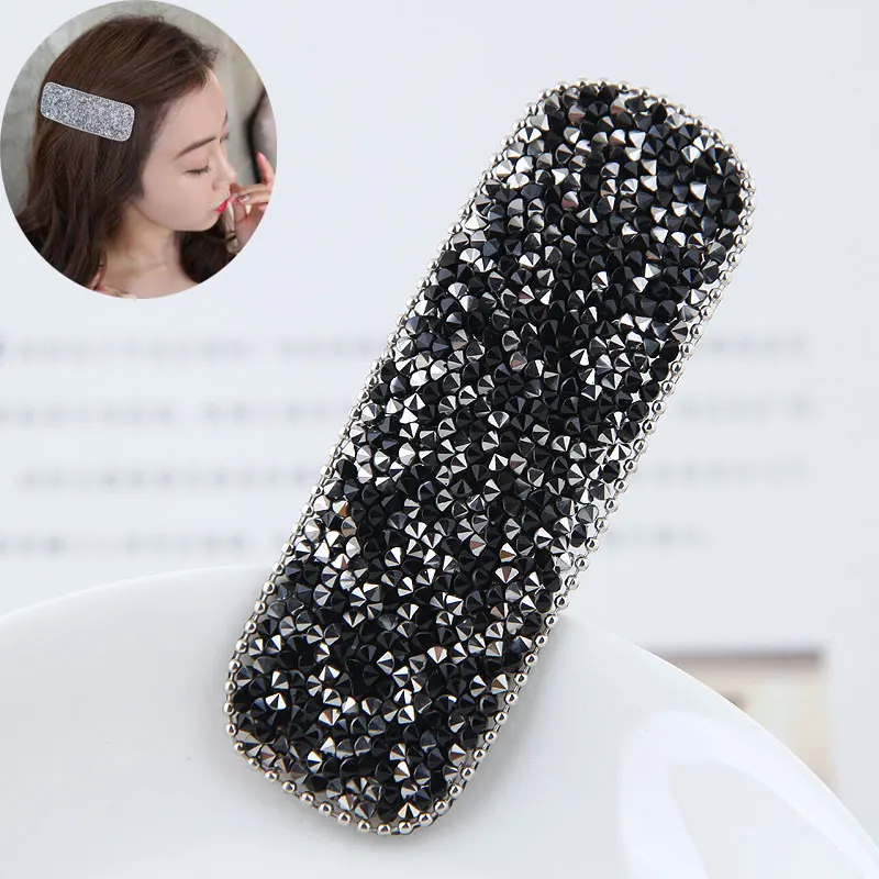 S2-Black Модная Корейская заколка, женские Украшения для волос, кристалл, капля, прямоугольная, Геометрическая, большая заколка для волос зажим, аксессуары, подарок для девочек - Окраска металла: S2-Black