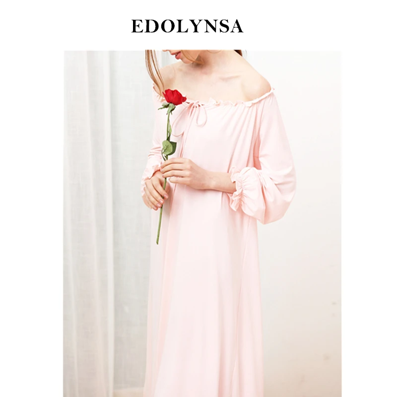 Ночная рубашка кружевная однотонная для сна и отдыха # H481 2020|nightgowns sleepshirts|nightgown