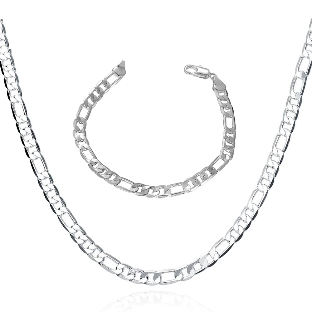 GNIMEGIL ювелирный бренд 4 мм Для мужчин Фигаро цепи Цепочки и ожерелья s кубинской