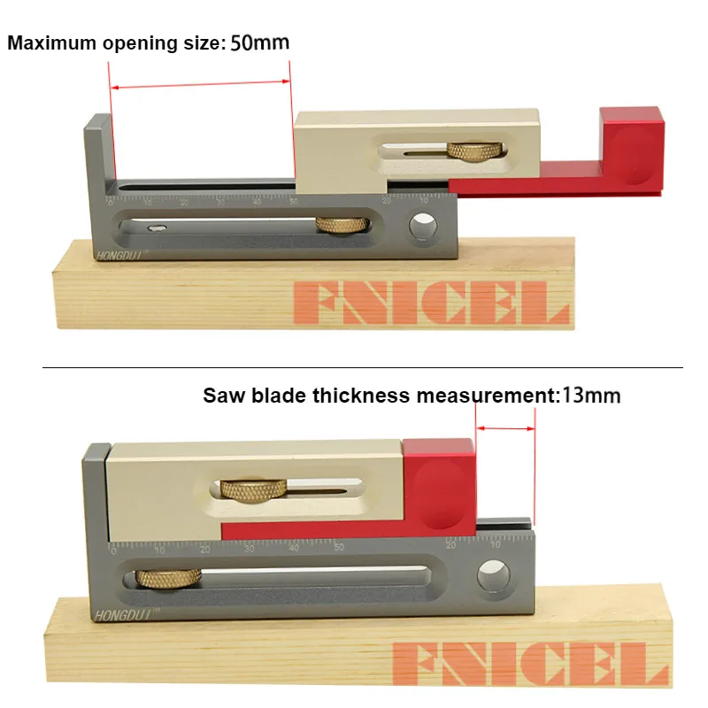 

Woodworking Gap Gauge Regulator Aluminum Alloy Measuring Block Line Ruler Sawtooth Ruler Marking Gap Gauge Measuring Tool