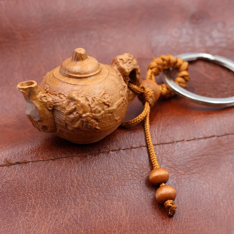Брелок Yanting из дерева брелок с чайником сливы автомобильные брелки для женщин и