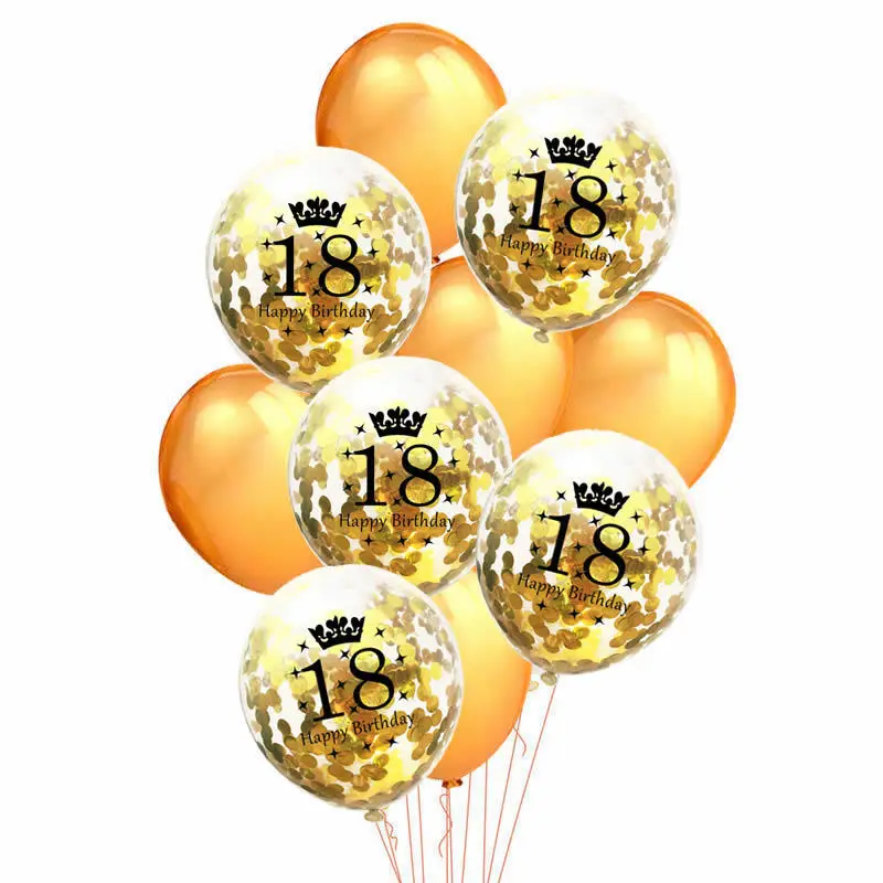 18 gold ZLJQ золото 18/21st/30/40/50/60th баннер «С Днем Рождения» латекс конфетти воздушные шары День рождения украшения товары для взрослых 8 - Цвет: 18 gold