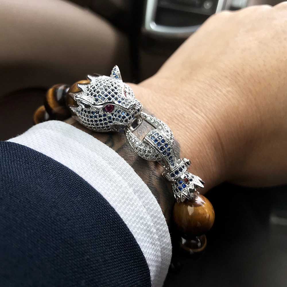Браслет Mcllroy для мужчин/камень/бусина/роскошь/браслет homme fashion dragon cz zricon мужские