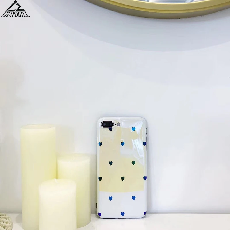Lizardhill Fashion Blu-ray phone Cases For iPhone 7 Plus white Love Heart soft silicone Cover x 8 6 s 6s coque fundas |