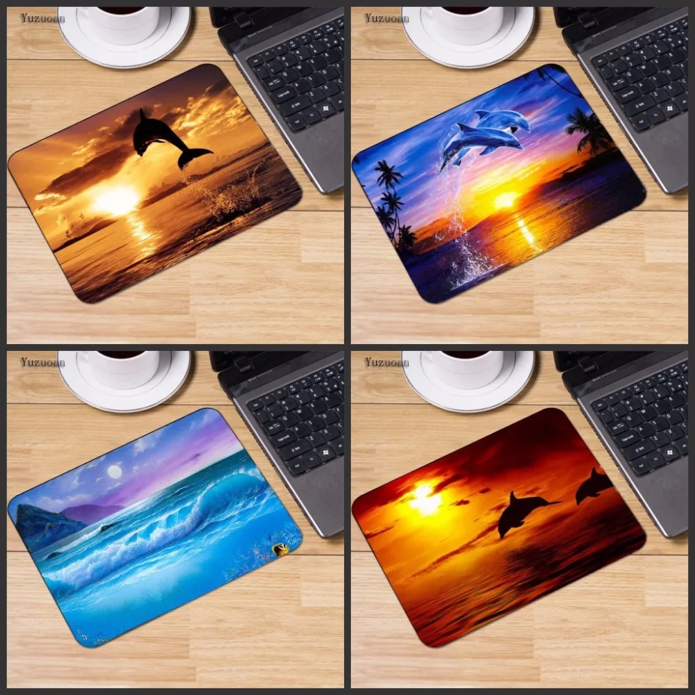 Коврик для мыши Yuzuoan Dolphins Jump out the Sea компьютерный игровой коврик 18*22 см 20*25 25*29