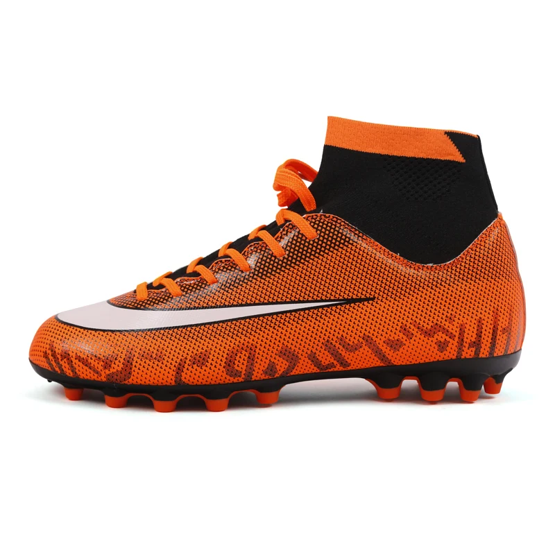 Новинка 2018 высокие мужские туфли для игры в футбол дышащая Высококачественная