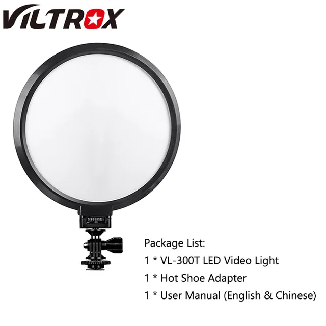 Белый Viltrox VL-300T 18 W LED Video Studio свет лампы Тонкий 3300 K-5500 K затемнения комплект для камеры фото съемки видео YouTube show Live - Цвет: Белый