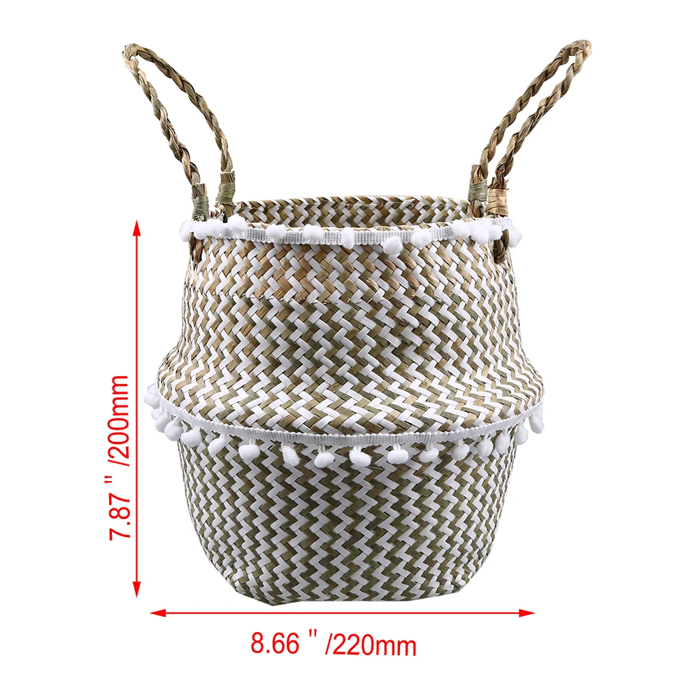 22X20cm-style 2 Ротанг цветочный горшок ваза соломенная корзина цветочный горшок Складные Игрушки Прачечная кисточкой корзины для хранения украшения дома Органайзер - Цвет: 22X20cm-style 2