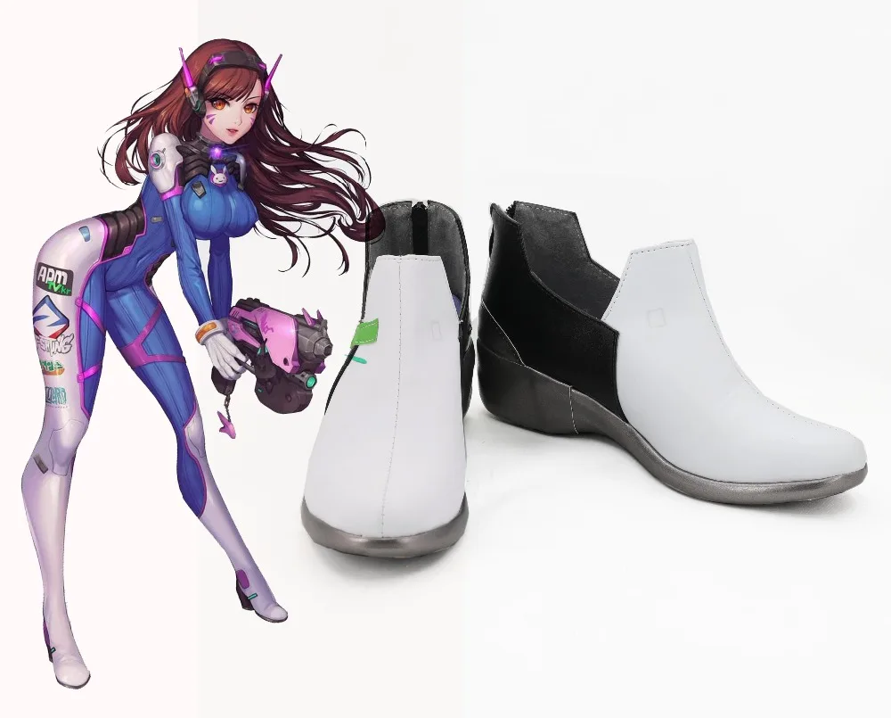 OW D.VA Cosplay Costumes Shoes DVA Boots Women White | Тематическая одежда и униформа