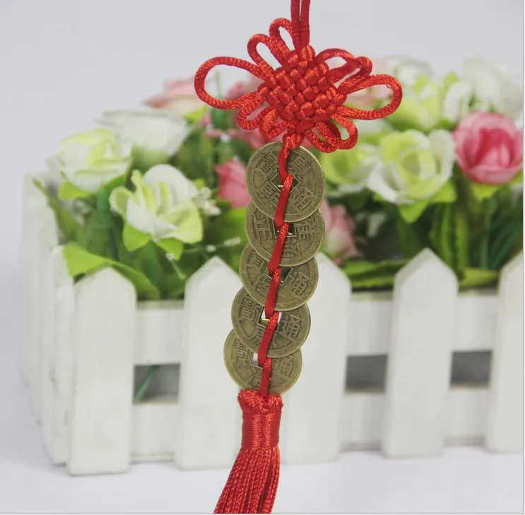 Талисман фэн шуй в традиционном китайском стиле старинная медная монета с 5