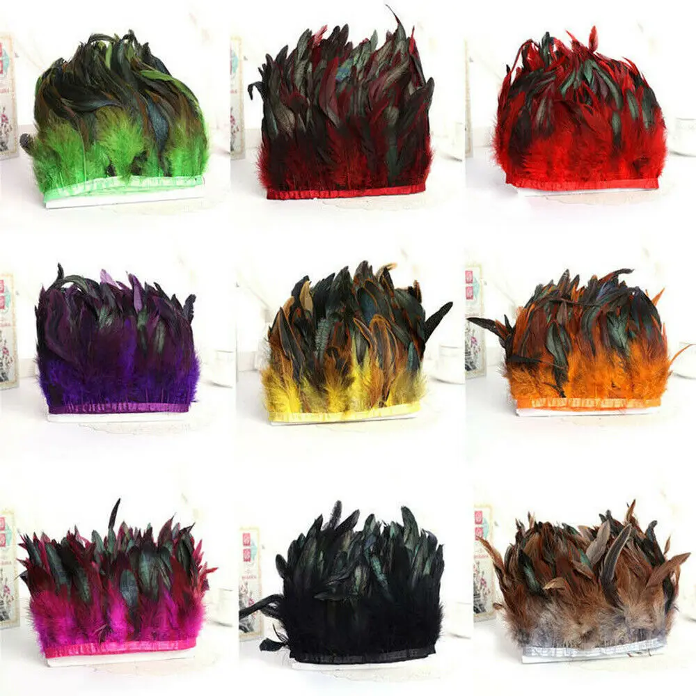 Лидер продаж 1 метр качество курица с перьями из хвоста петуха планки ленты 10 15 см
