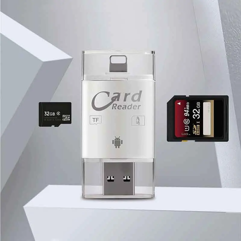 Все в 1 SD TF кардридер iOS Micro USB 2 0 Android совместимый адаптер для iPhone Samsung iPad аксессуары