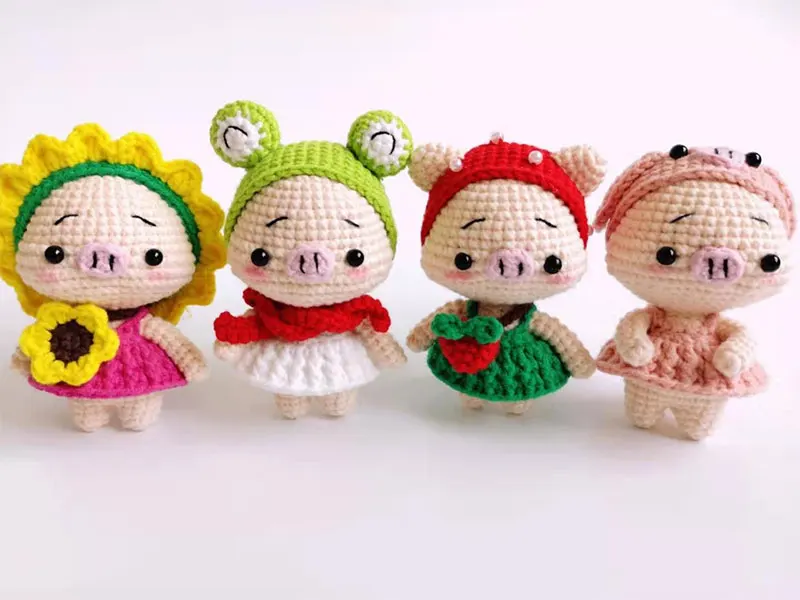 8*6 см мини креативный свинья шерсть брелок в форме куклы крючком ручной вязки