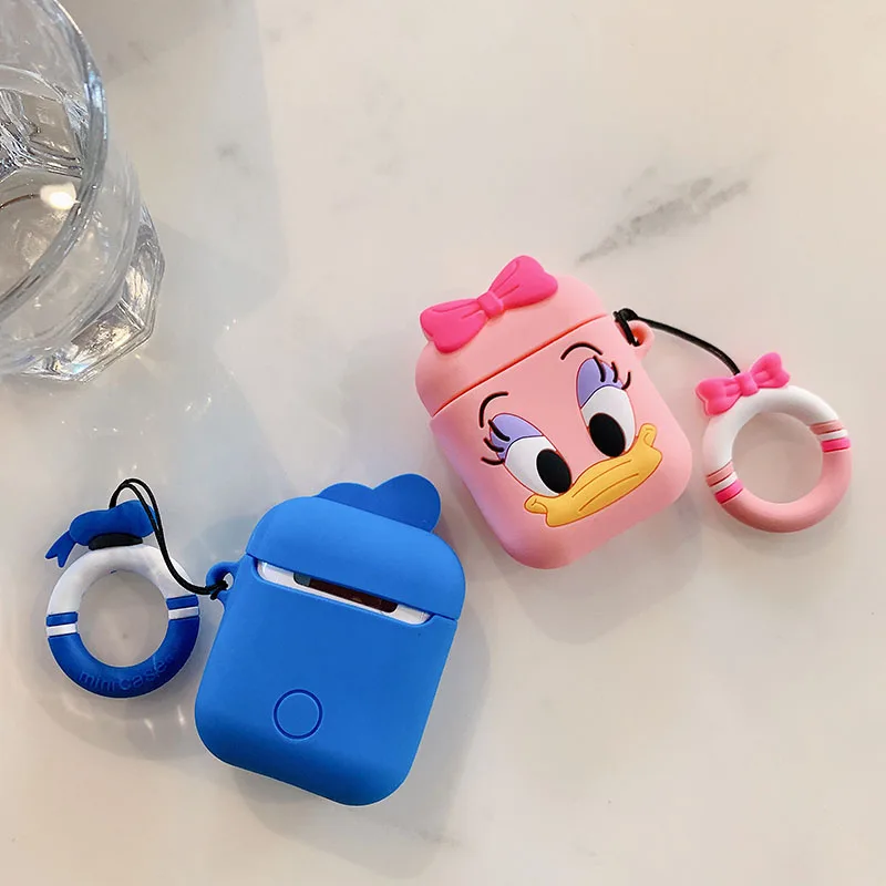 Чехол для наушников СПС AirPods i12 TWS милый Дональд Дак Дейзи Мультфильм Чехлы для Apple Air Pods i10 защитный чехол для наушников