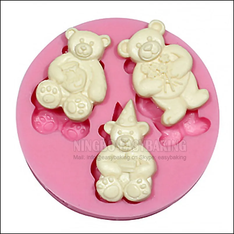 Симпатичные формы животных счастливые медведи силиконовая форма украшения